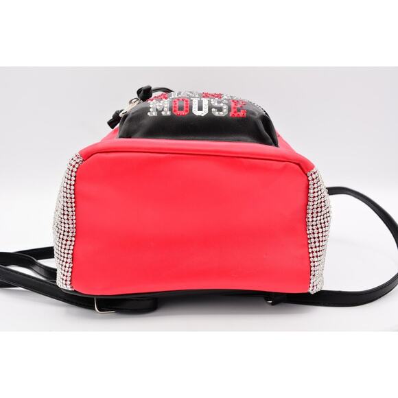 Disney\'s Minnie Mouse Mini Backpack Red Black Rhinestones Crystal Bling 10\